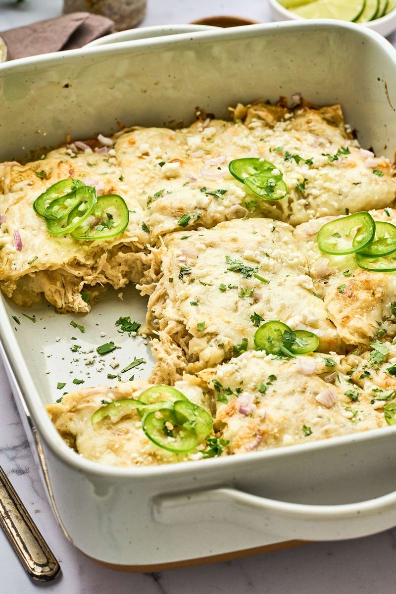Poblano and Chicken Verde Casserole