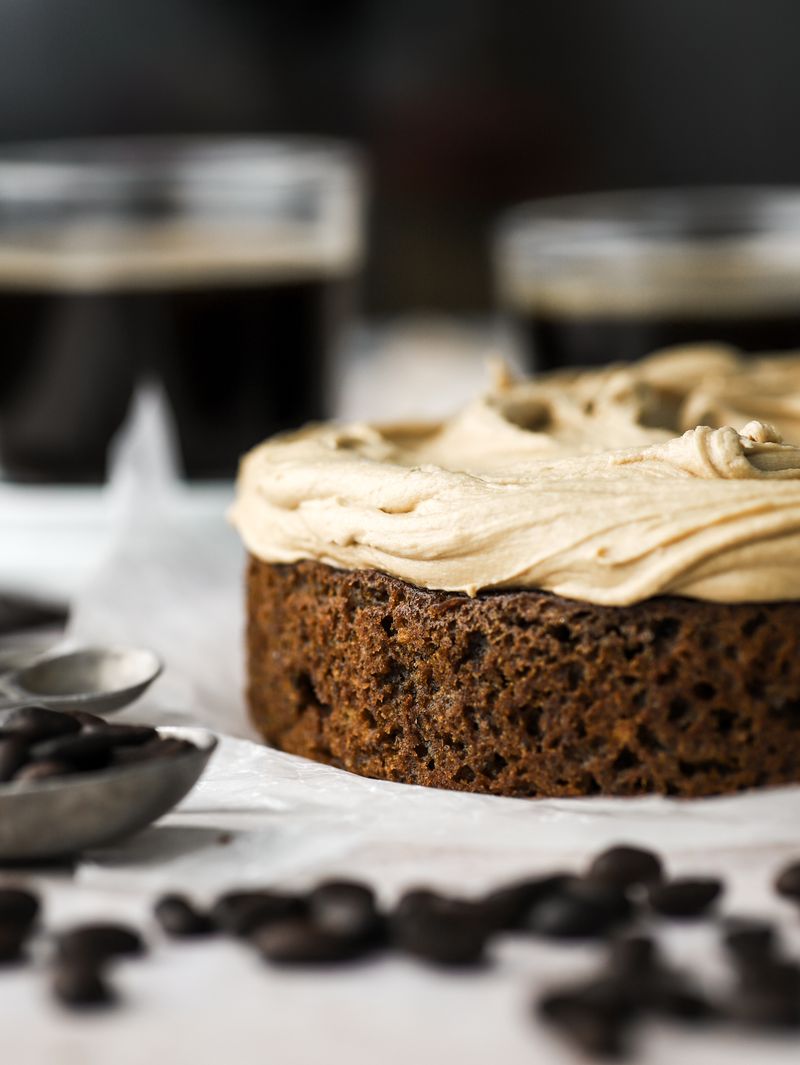 Banana Snack Cake with Espresso Frosting