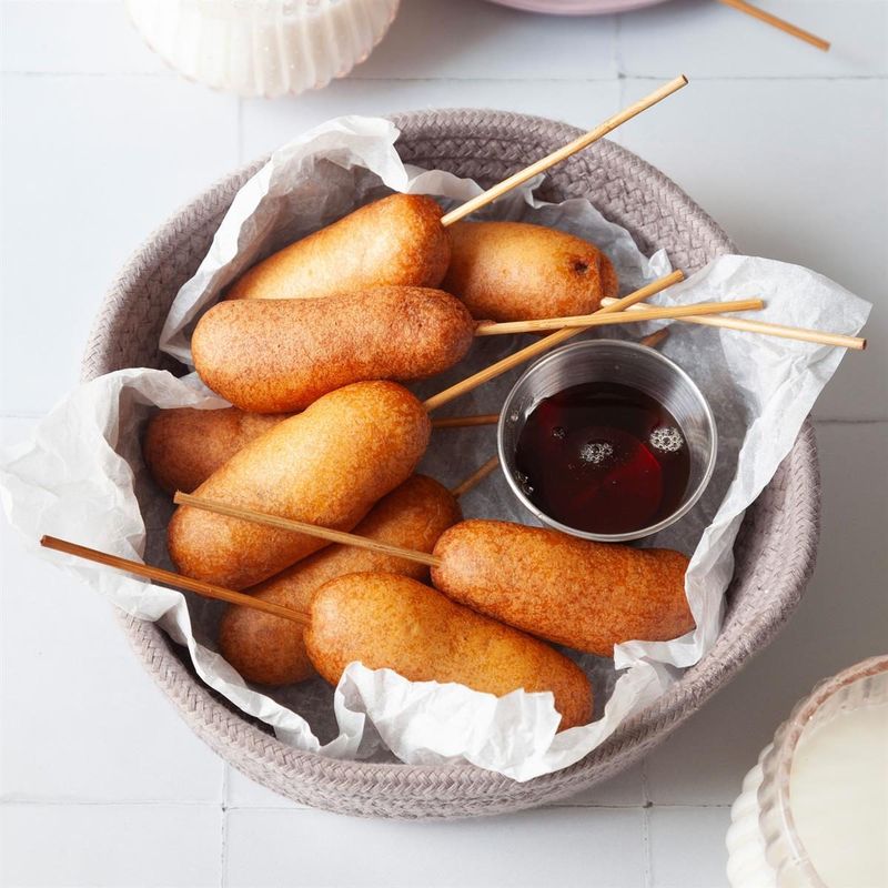 Pancake-Wrapped Sausage on a Stick