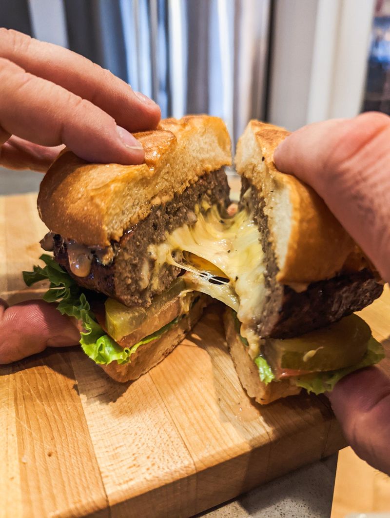 Blue Cheese Stuffed Burgers (a.k.a. Juicy Bluesy)