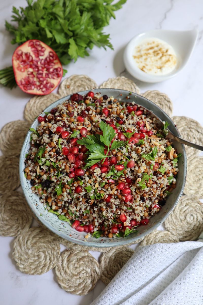 Lentil & Quinoa Salad with Cranberries and Nuts