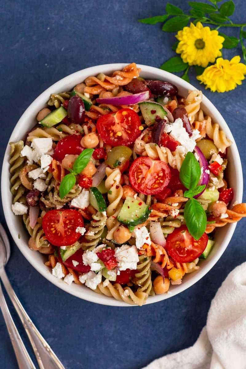 Protein-Packed Pasta Salad (with Chickpea Pasta)