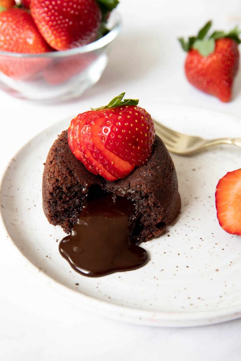 Warm Lava Cake with Berry Compote
