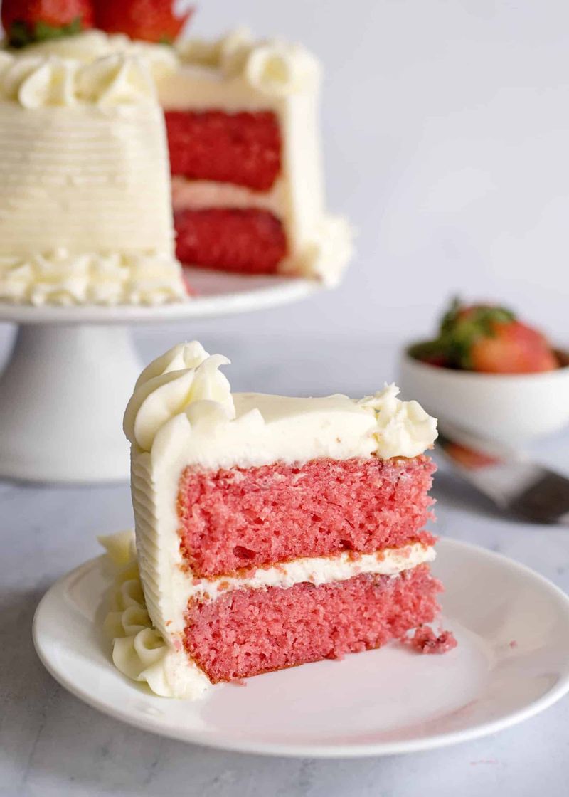 Strawberry Cake with Cream Cheese Frosting