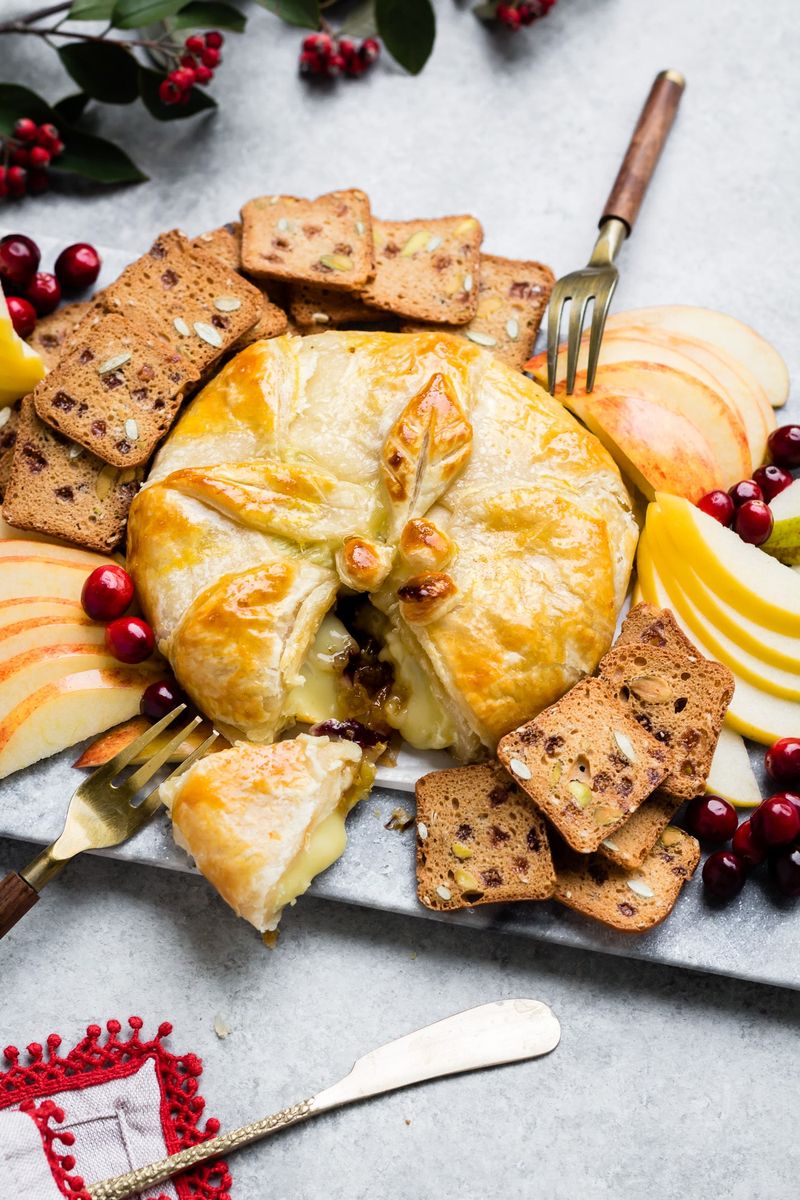 Baked Brie with Jam and Puff Pastry