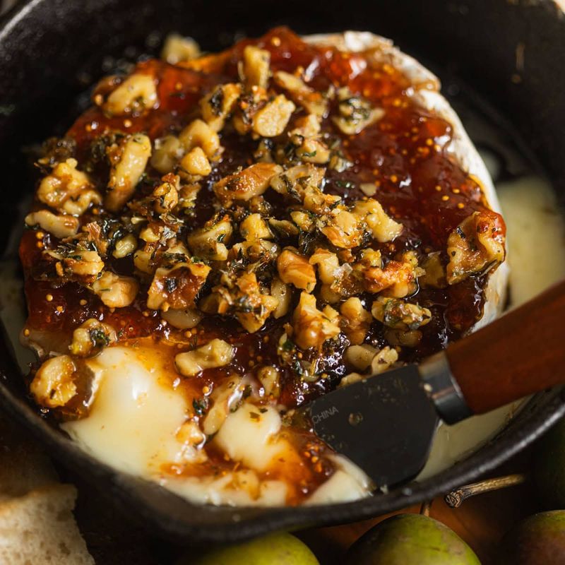 Baked Brie with Jam & Nuts