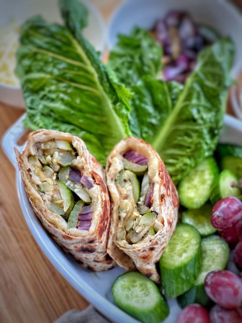 Grilled Veggie & Hummus Wraps