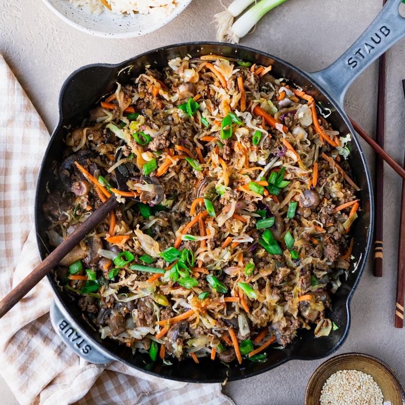 Cabbage Stir-Fry with Ground Beef