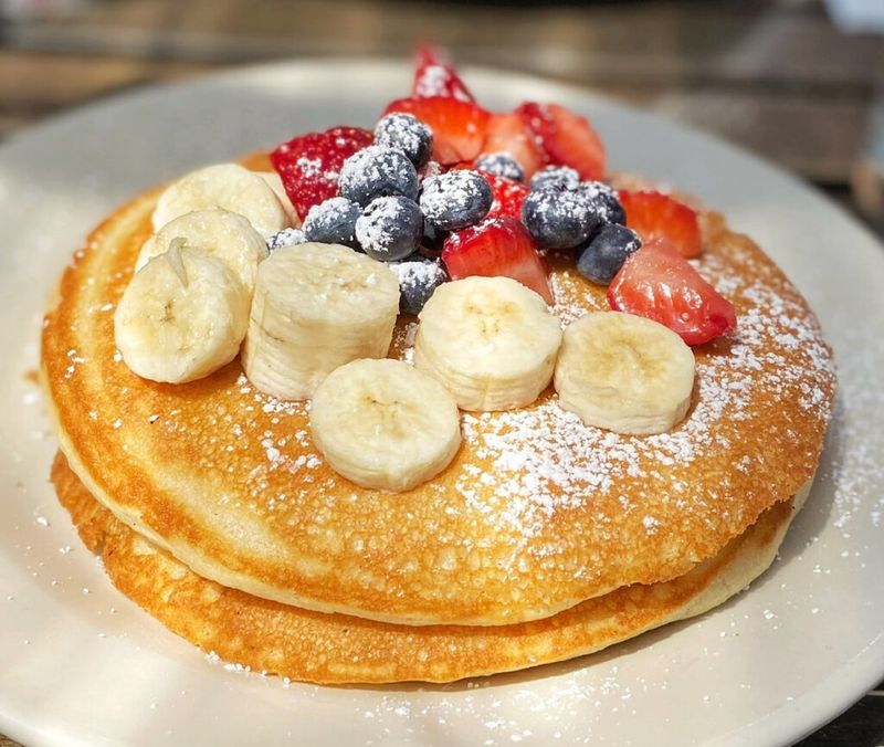 Breakfast for Dinner (Pancakes, Scrambled Eggs, Fruit)