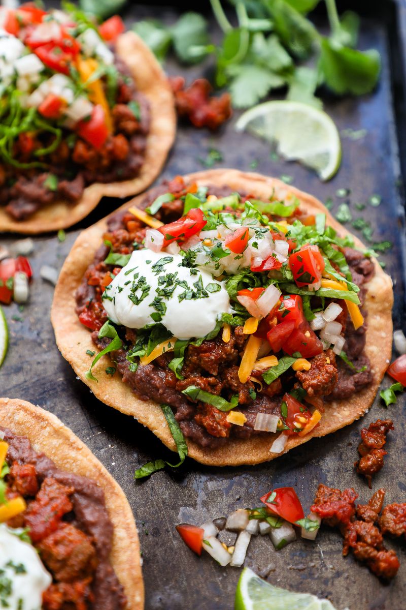 Beef and Corn Tostadas