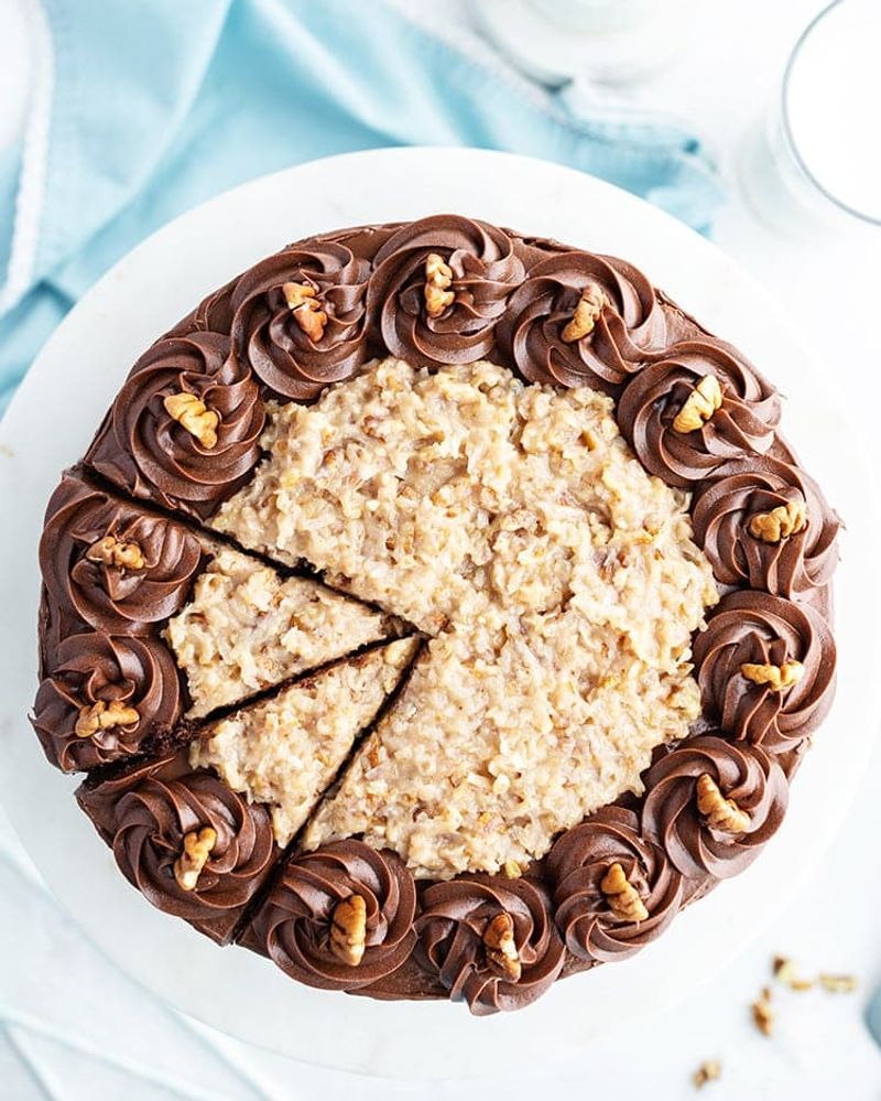 German Chocolate with Coconut Pecan Swirl