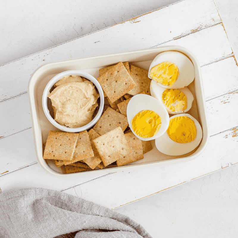 Boiled Egg with a Few Whole Grain Crackers