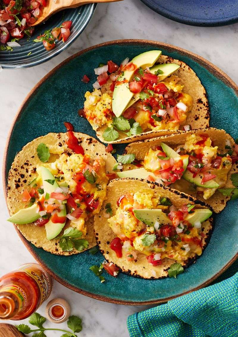 Breakfast Tacos with Scrambled Eggs & Salsa