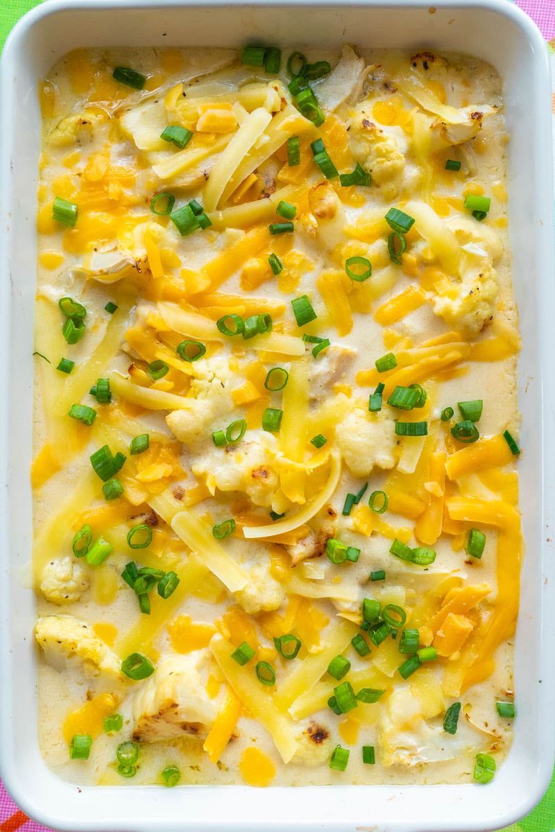 Cheesy Chicken and Cauliflower Casserole