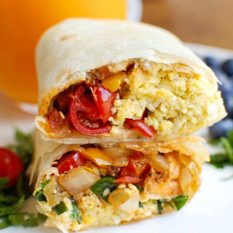 Egg and Veggie Breakfast Burritos