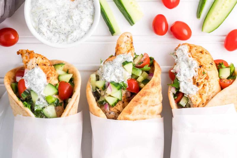 Greek Chicken Pita Pockets