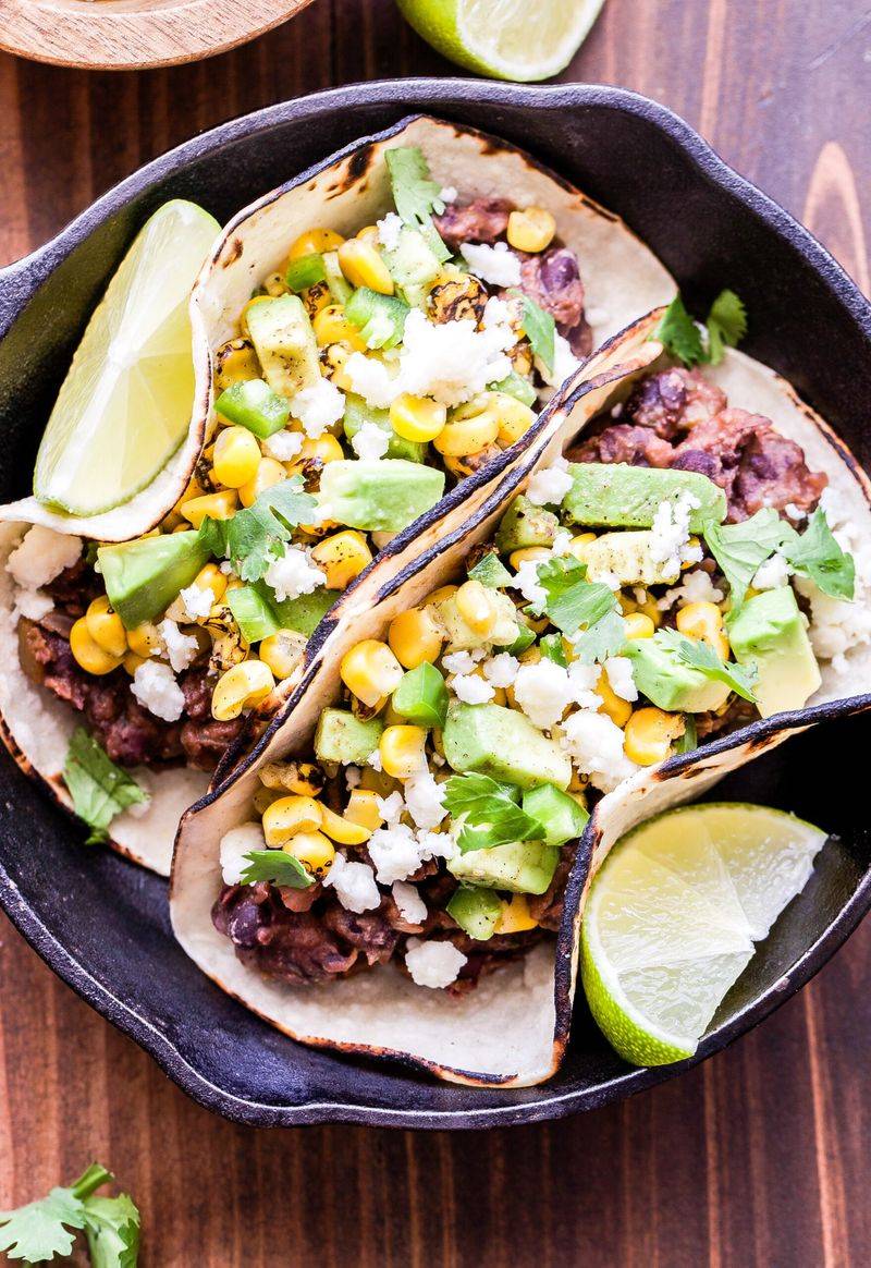 Grilled Veggie Tacos with Avocado & Salsa Verde