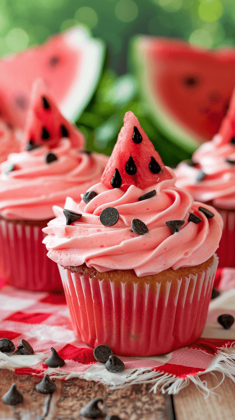 Watermelon Slice Cupcakes