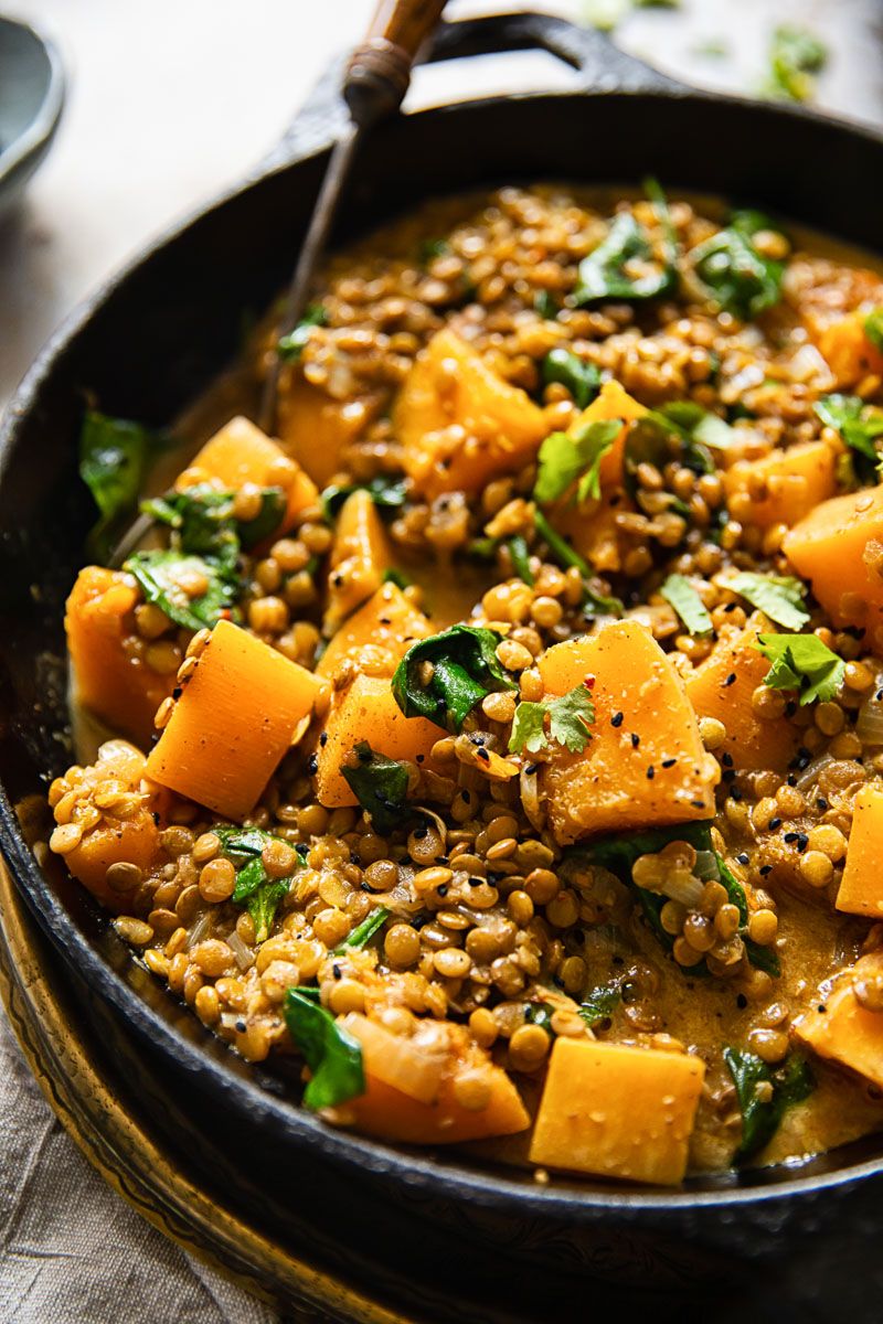 Lentil and Zucchini Curry with Coconut Milk