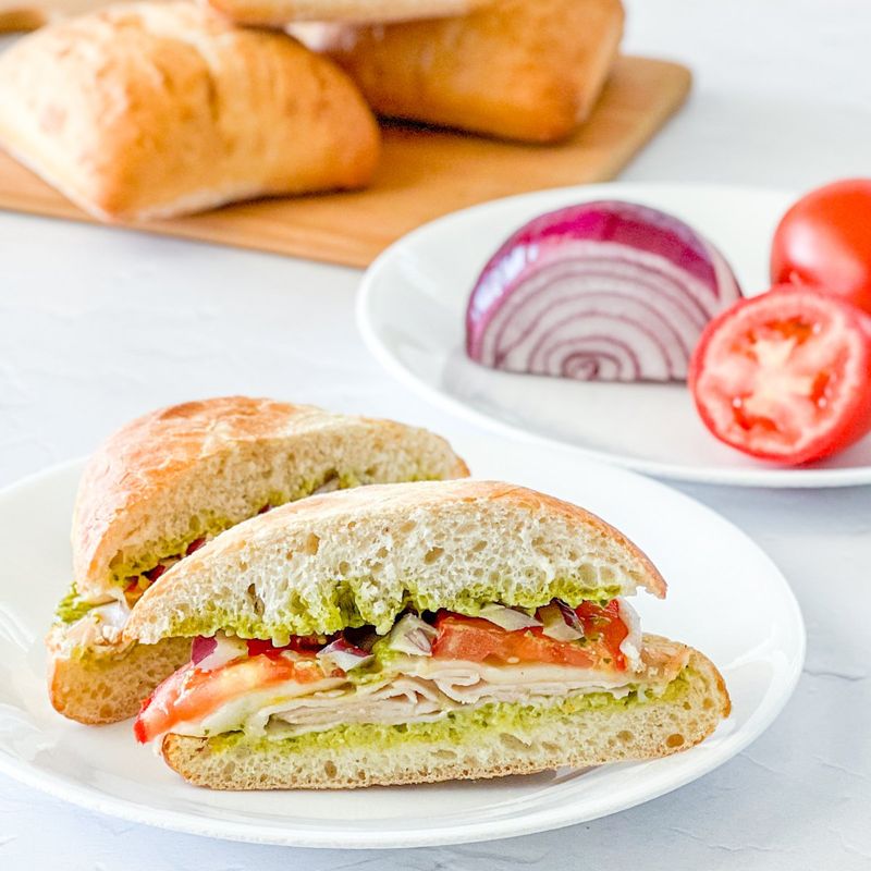 Hot Turkey & Provolone Sandwich (with Pesto)
