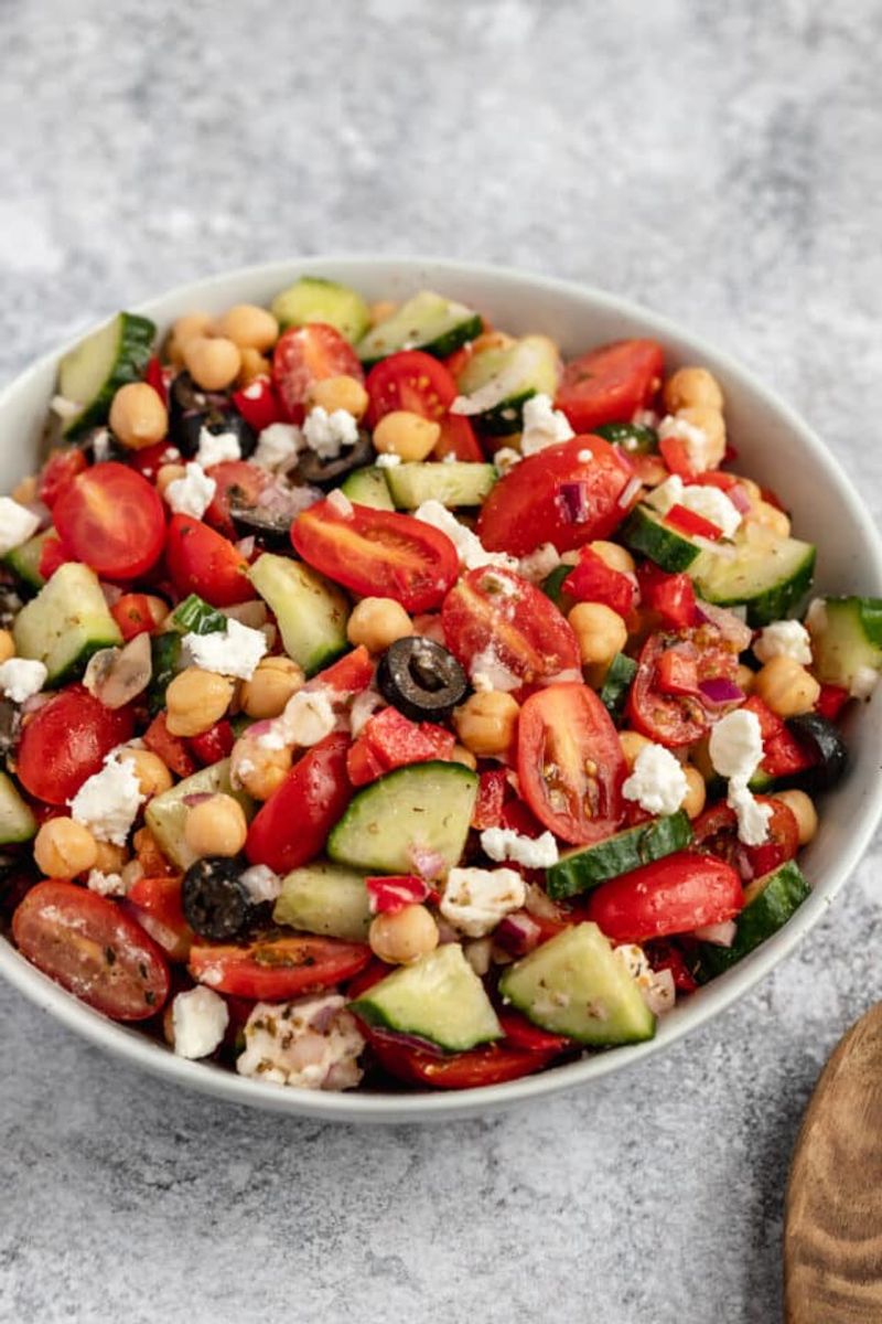 Greek Chickpea Salad with Lemon-Oregano Dressing