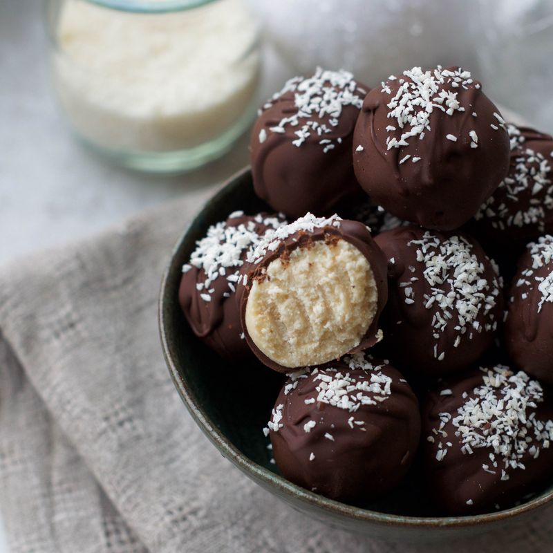 Chocolate-Dipped Coconut Truffles