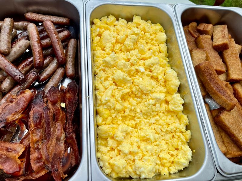 Runny Scrambled Eggs from the Breakfast Line