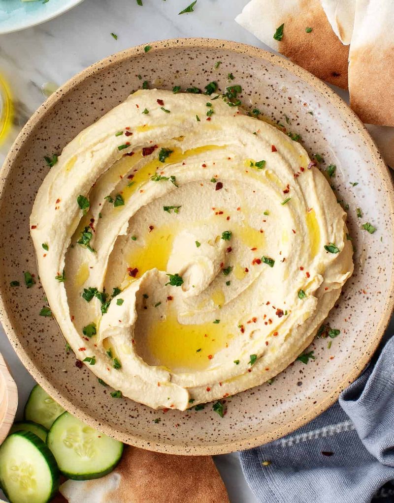 Eating Store-Bought Hummus Loaded with Oils