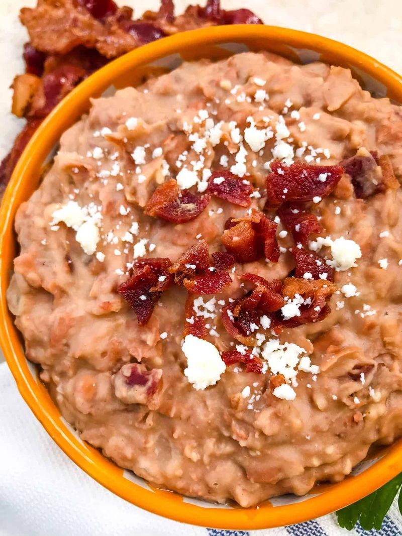 Refried Beans Made with Bacon Fat