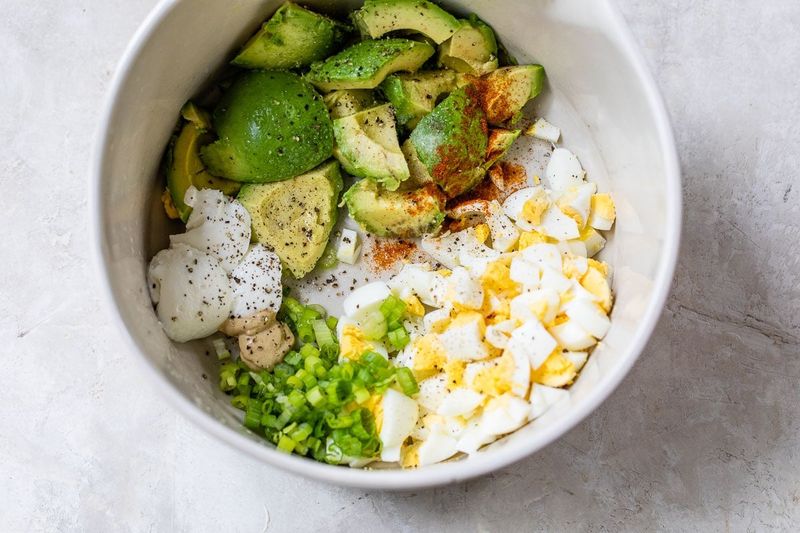 Egg Salad in Avocado Halves