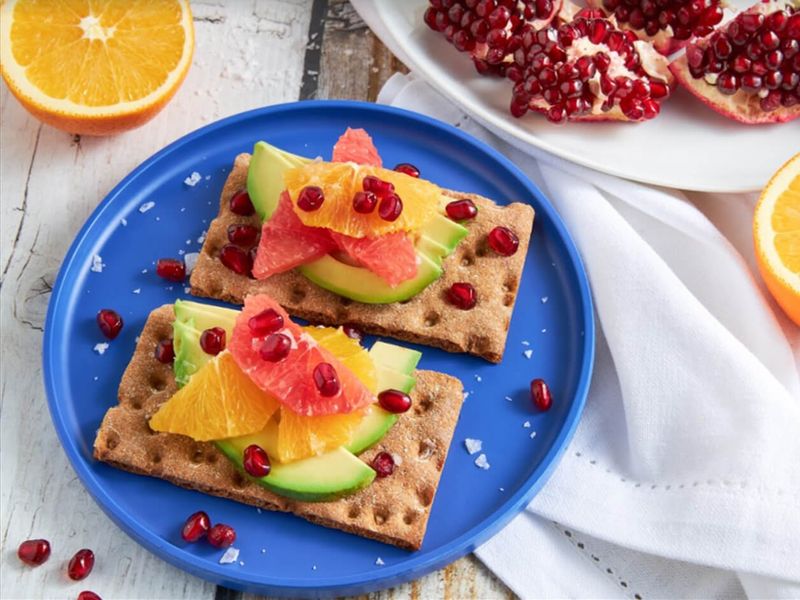 Avocado on Whole Grain Crackers