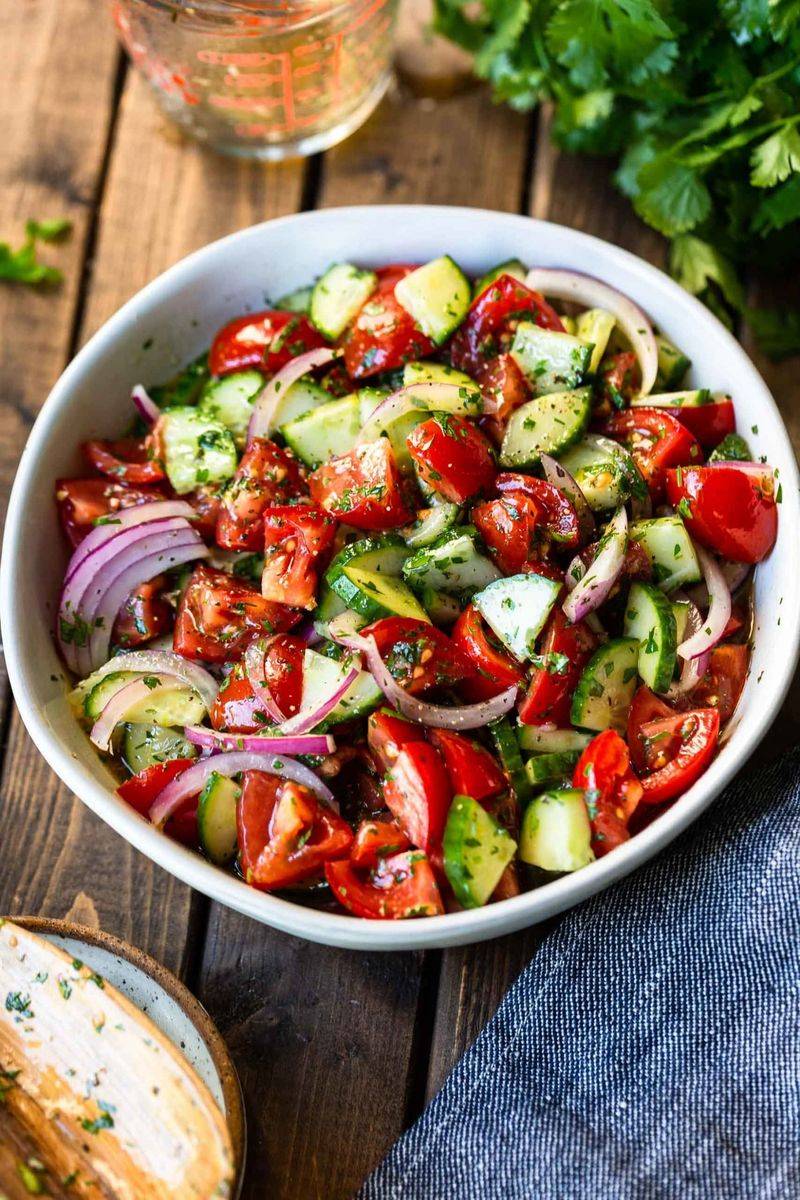 Cucumber & Tomato Salad with Red Onion