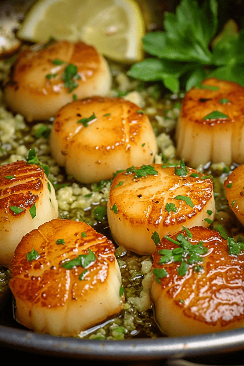 Seared Scallops with Garlic Lemon Butter