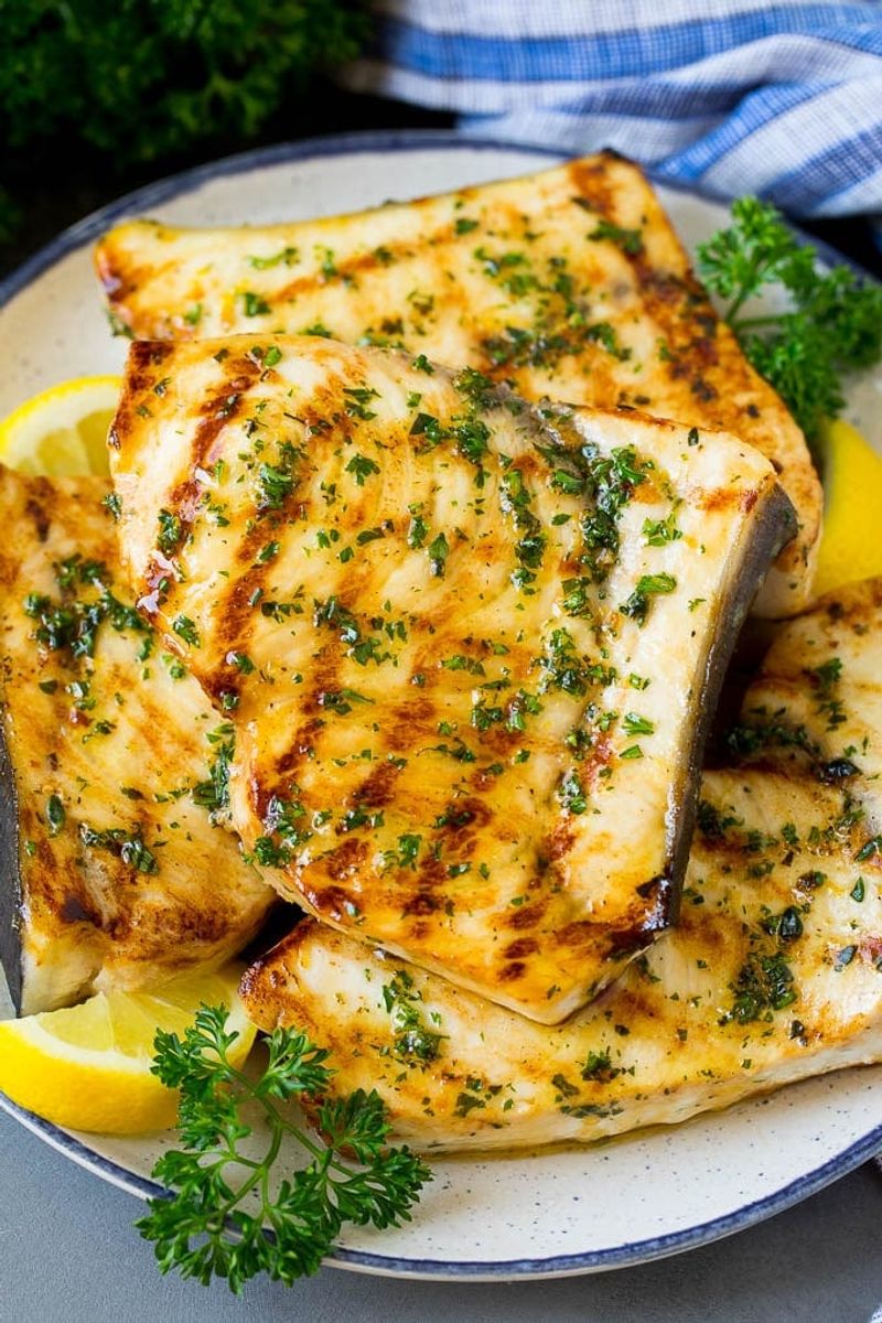 Grilled Swordfish Steaks with Lemon-Herb Marinade