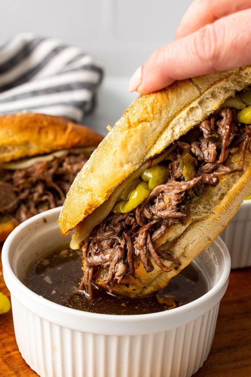 Slow Cooker Drip Beef Sandwiches