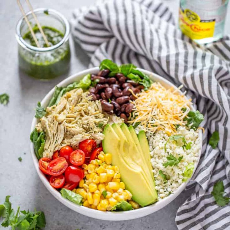 Salsa Verde Chicken Burrito Bowls