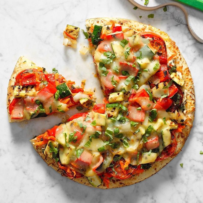 Veggie-Heavy “Garden” Pizzas
