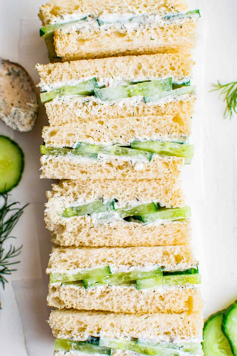Cucumber Sandwiches Cut Like Eggs