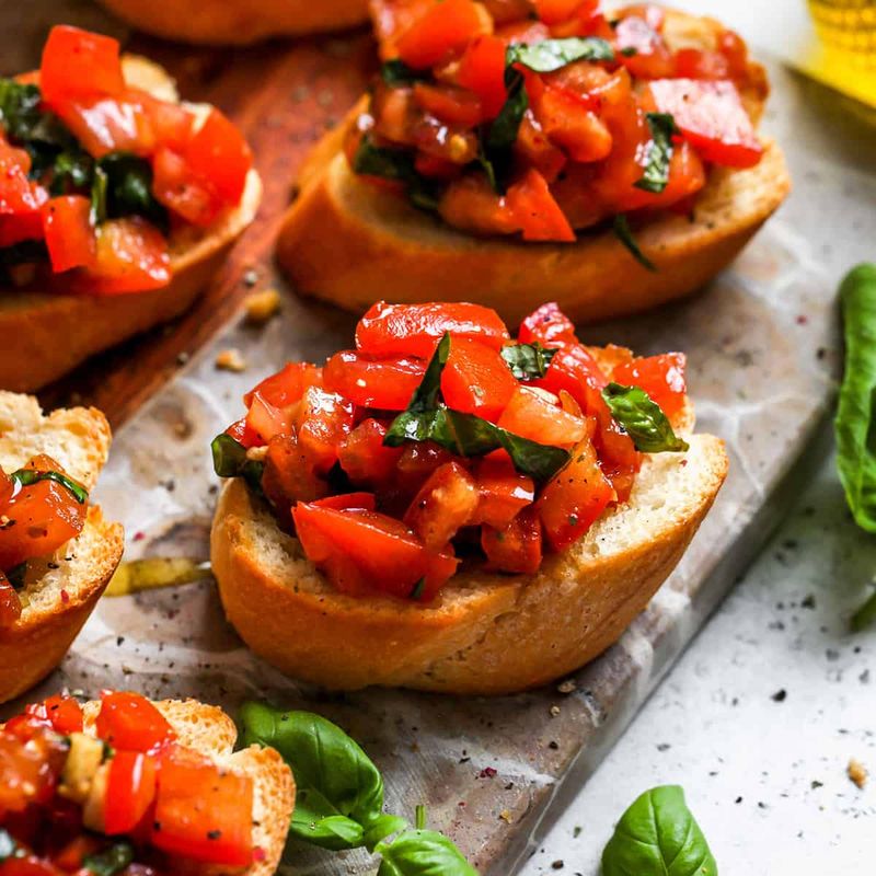 Bruschetta with Tomato & Basil or Roasted Mushrooms