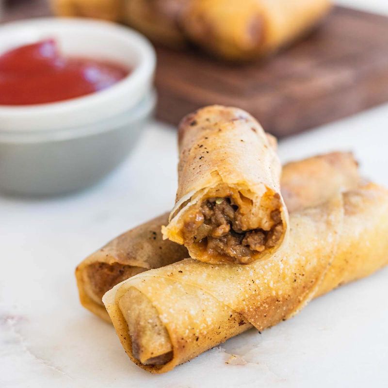Cheeseburger Spring Rolls
