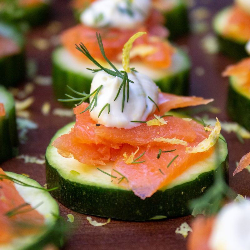 Smoked Salmon Cucumber Rounds