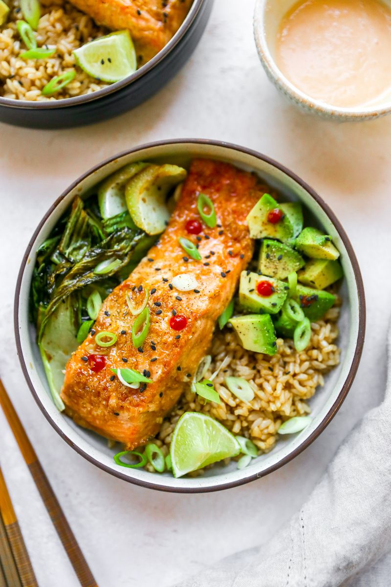 Salmon and Veggie Grain Bowl