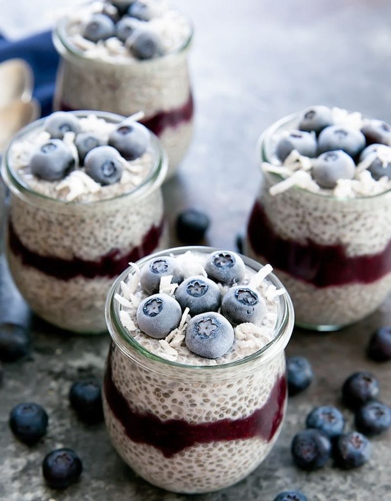 Chia Pudding with Coconut Milk & Blueberries