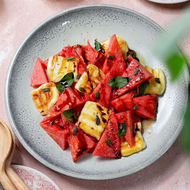 Grilled Halloumi and Watermelon Salad