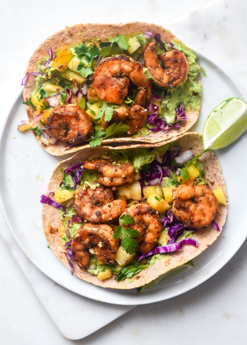 Shrimp Tacos with Mango Slaw