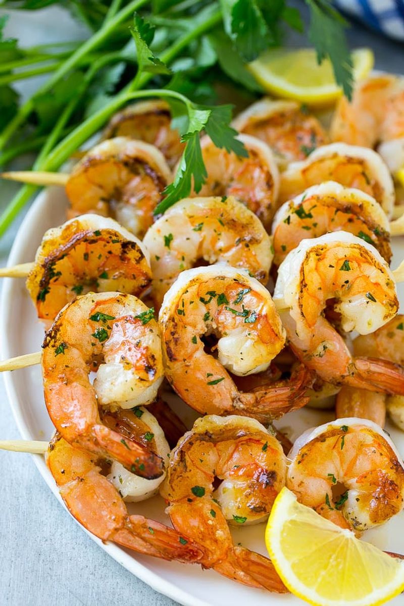 Lemon-Garlic Shrimp Skewers