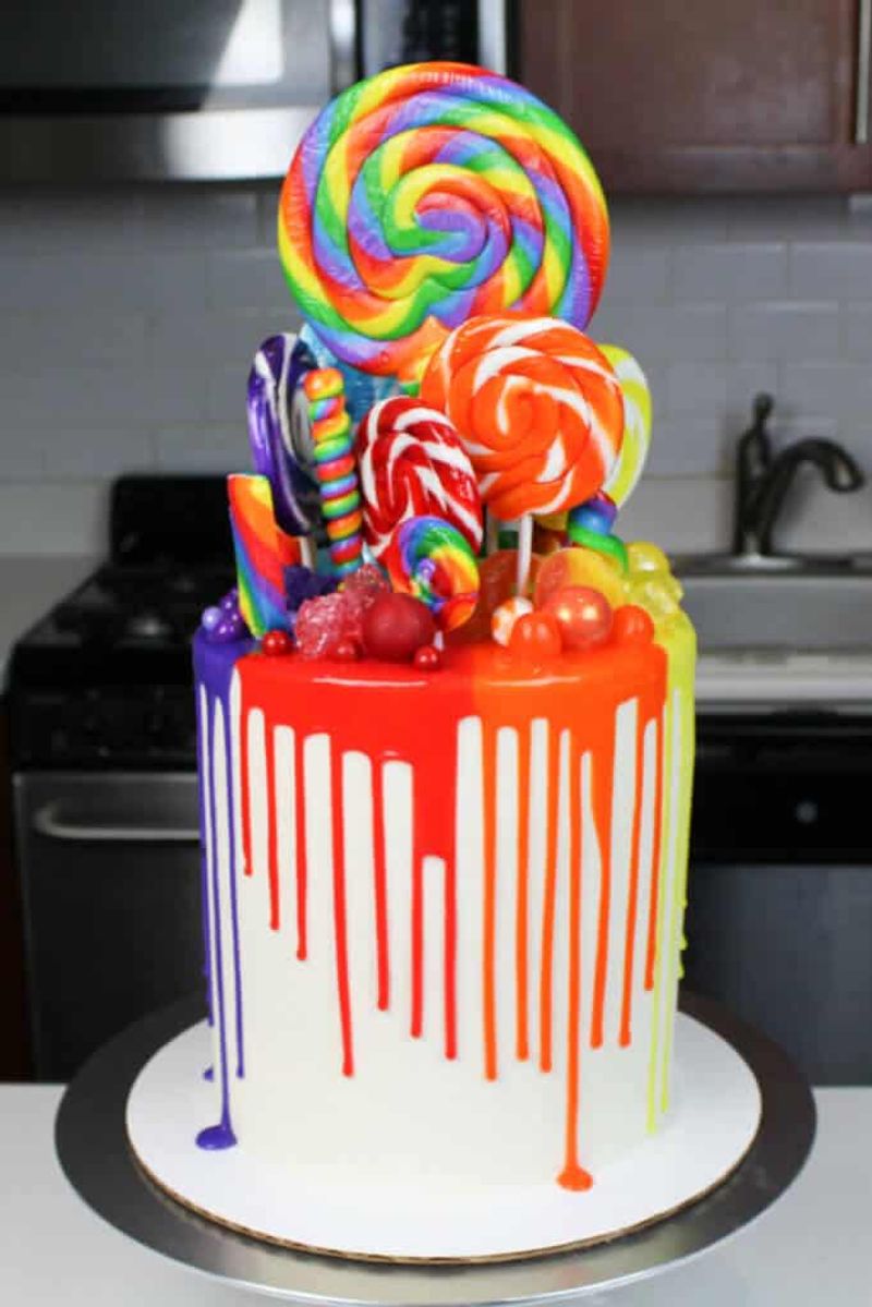 Drip Cake with Candy Toppings