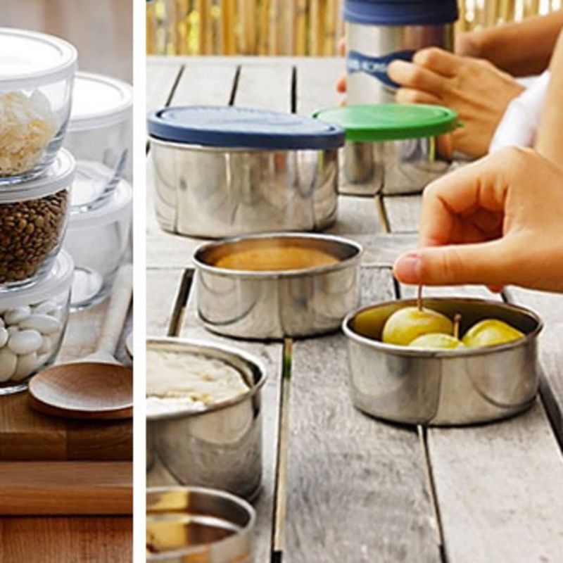 Glass or Stainless Steel Food Storage Containers