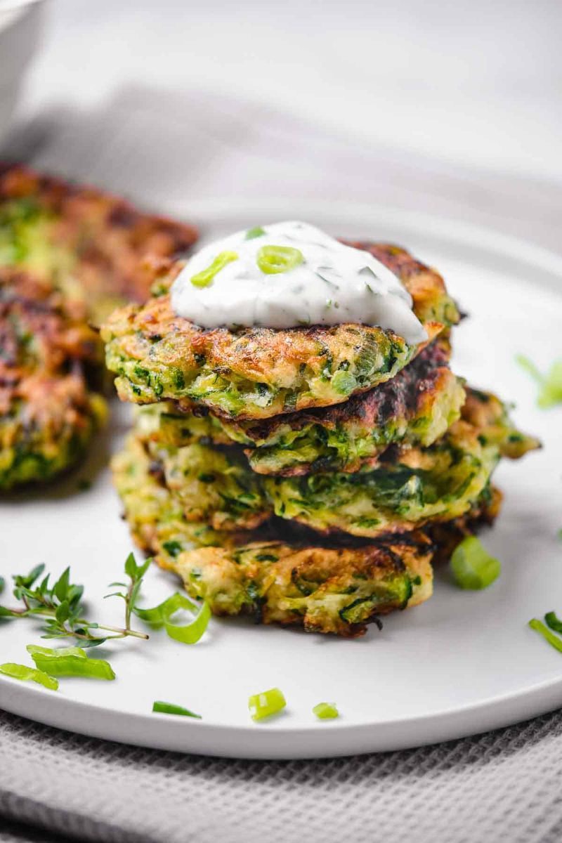 Zucchini Fritters with Garlic-Lemon Yogurt