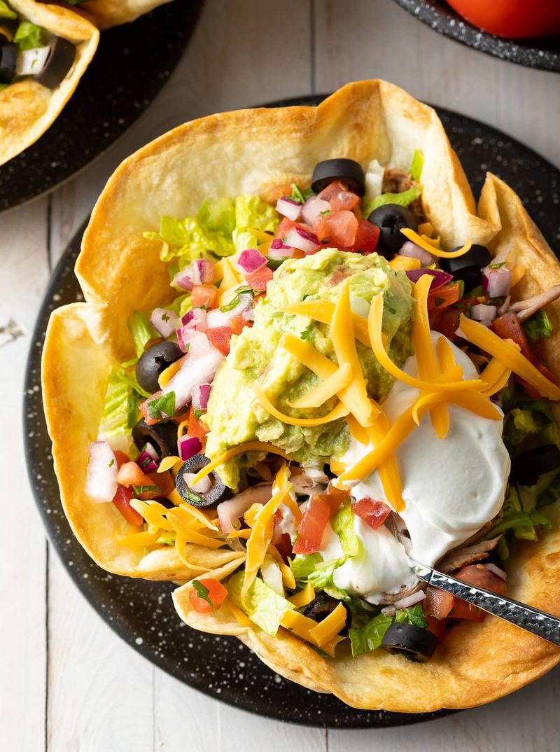 Anything Served in a Giant Fried Tortilla Bowl